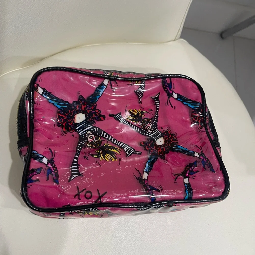 Betsey Johnson Pink Y2K Betseyville Graphic Cosmetic Bag